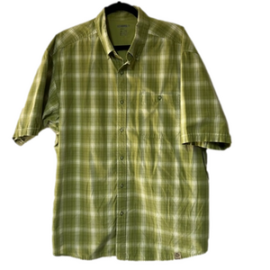 Men’s Wolverine button up Shirt‎ short sleeve PCWick size XL green shirt